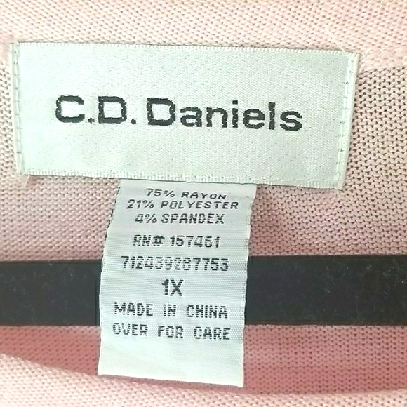 Light Pink 3/4 Sleeve Lightweight Sweater - Picture 5 of 6